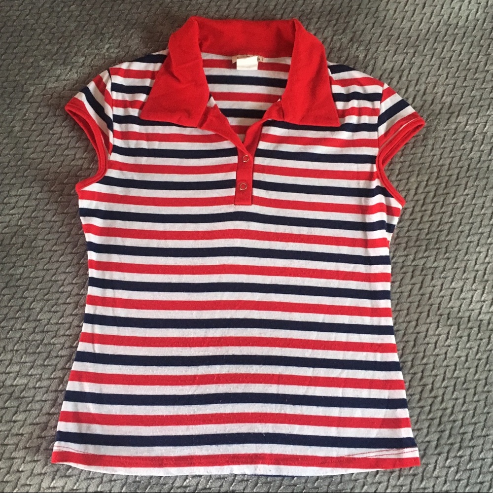 Striped Sleeveless Polo Tank